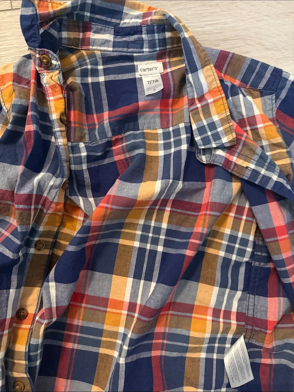 8 little boys mixed Button-Down Shirts (Blue, Green, Orange, Red)